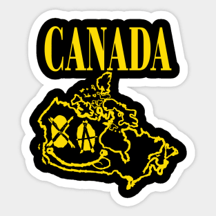 Canada Grunge Smiling Face Black Background Sticker